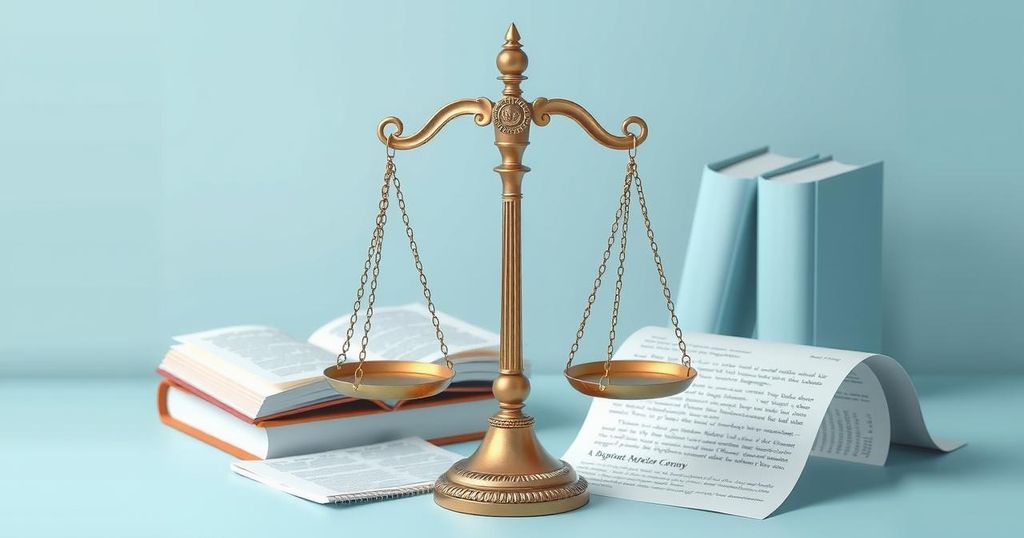 A symbolic representation of transparency and integrity in government with scales, law books, and a light background.