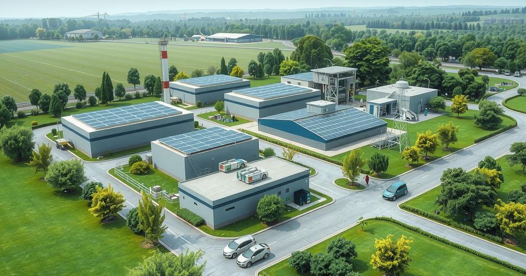 Industrial landscape featuring lithium processing and electric vehicle production in Nigeria with Chinese investment