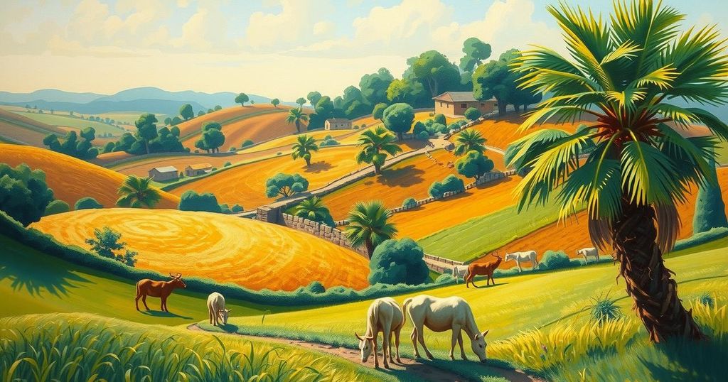 Scenic landscape of Paraguay showcasing daily life with lush greenery and serene rural setting.